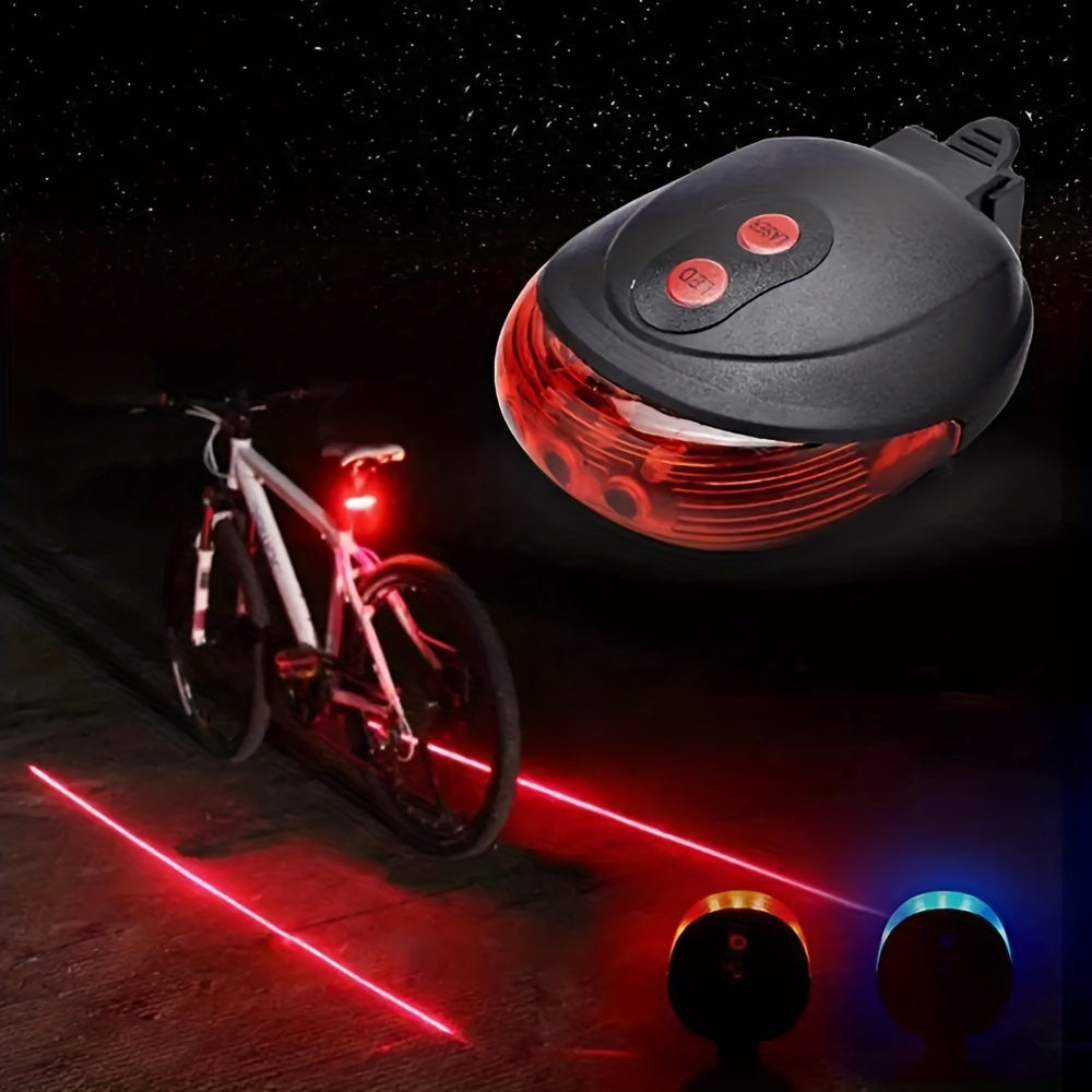 🚴 LED Bicycle Tail Light with 5 LEDs & 2 Laser Beams – Ride Safely, Shine Bright!