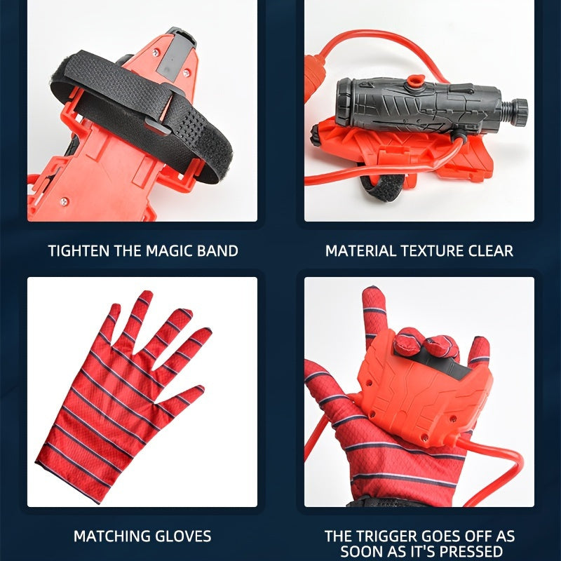 1 Set of Spider Wrist Water Gun Gloves Set - Perfect for creative play outdoors.