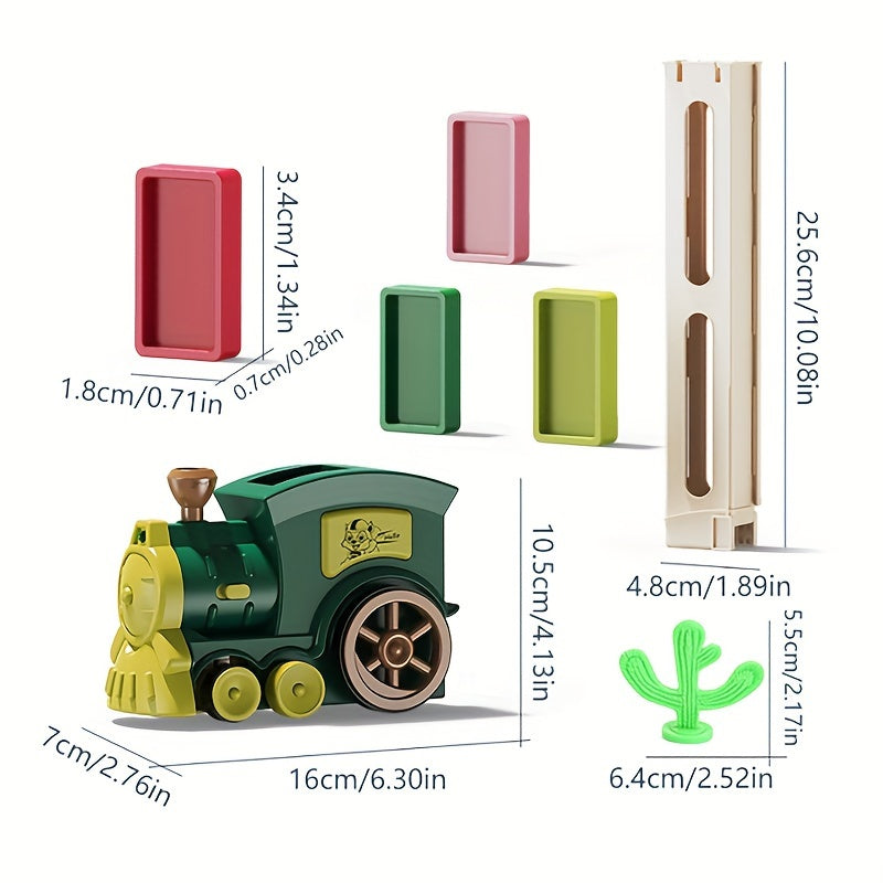 🚂 Interactive Domino Train Track layer Toy Set for Youngsters - Automatic Play, Sound & Light Effects,