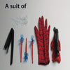 1 Spider Launcher Set, 3 Bullets, 2 Wristbands + Gloves + Thread.