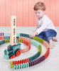 🚂 Interactive Domino Train Track layer Toy Set for Youngsters - Automatic Play, Sound & Light Effects,