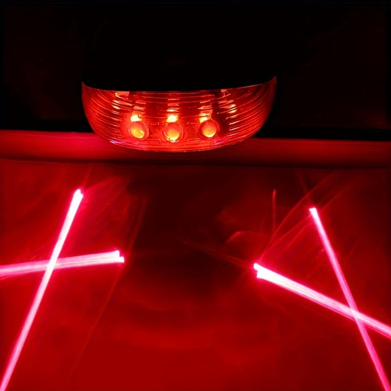 🚴 LED Bicycle Tail Light with 5 LEDs & 2 Laser Beams – Ride Safely, Shine Bright!