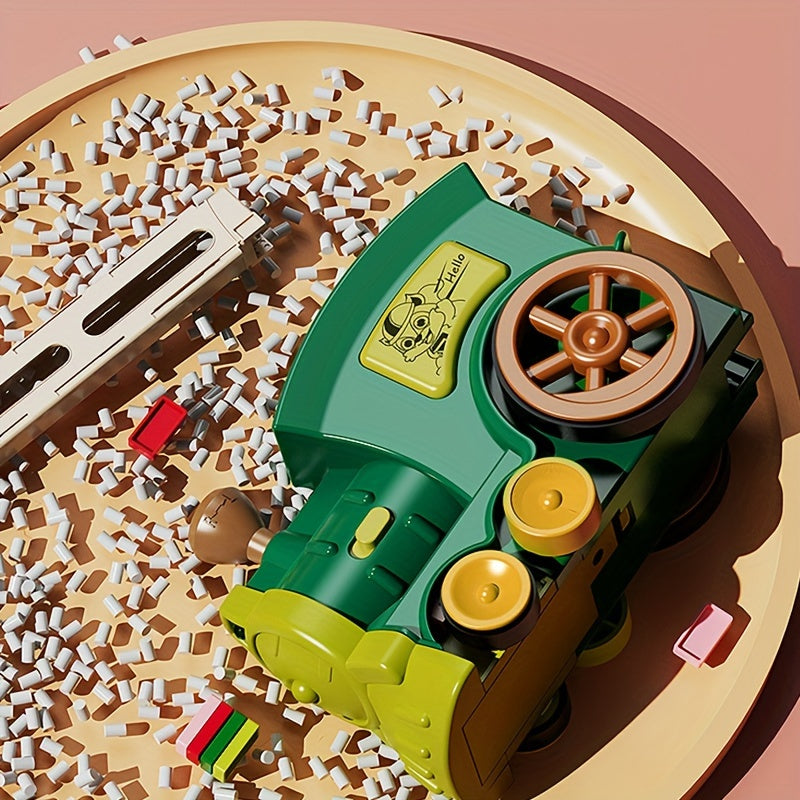 🚂 Interactive Domino Train Track layer Toy Set for Youngsters - Automatic Play, Sound & Light Effects,