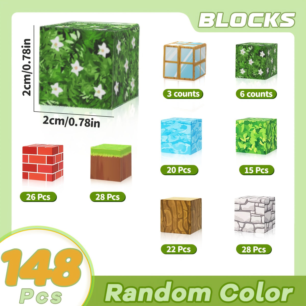MINECRAFT INSPIRED Magnetic Blocks 128/148/164pcs Construction Toy for ALL Kids