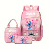 Disney 3pcs Stitch Series Women'S Bag Set, Schoolbag plus lunch bag and pen case
