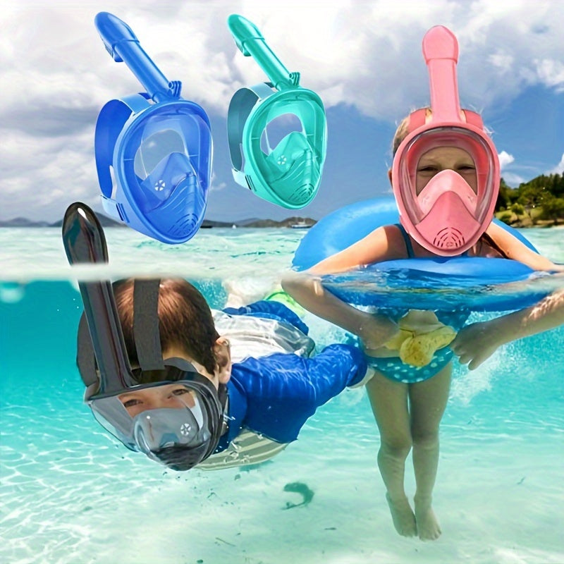 🏊‍♂️ Youngsters' Black Full-Face Snorkel Mask – Ultimate Underwater Adventure!