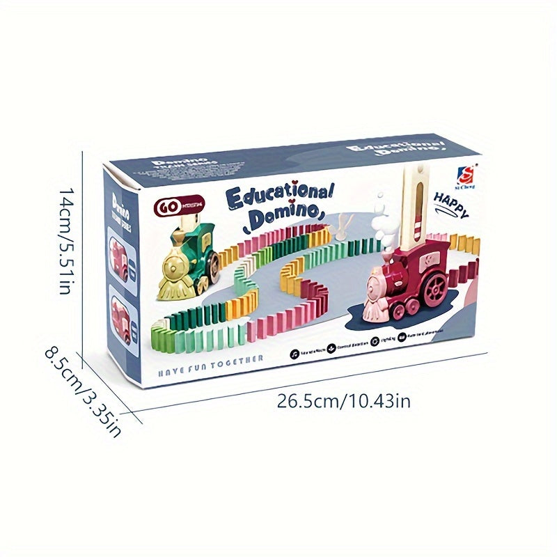 🚂 Interactive Domino Train Track layer Toy Set for Youngsters - Automatic Play, Sound & Light Effects,