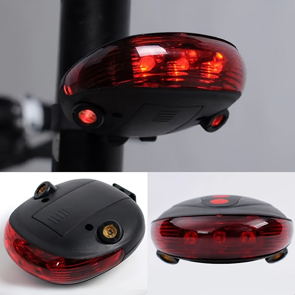 🚴 LED Bicycle Tail Light with 5 LEDs & 2 Laser Beams – Ride Safely, Shine Bright!