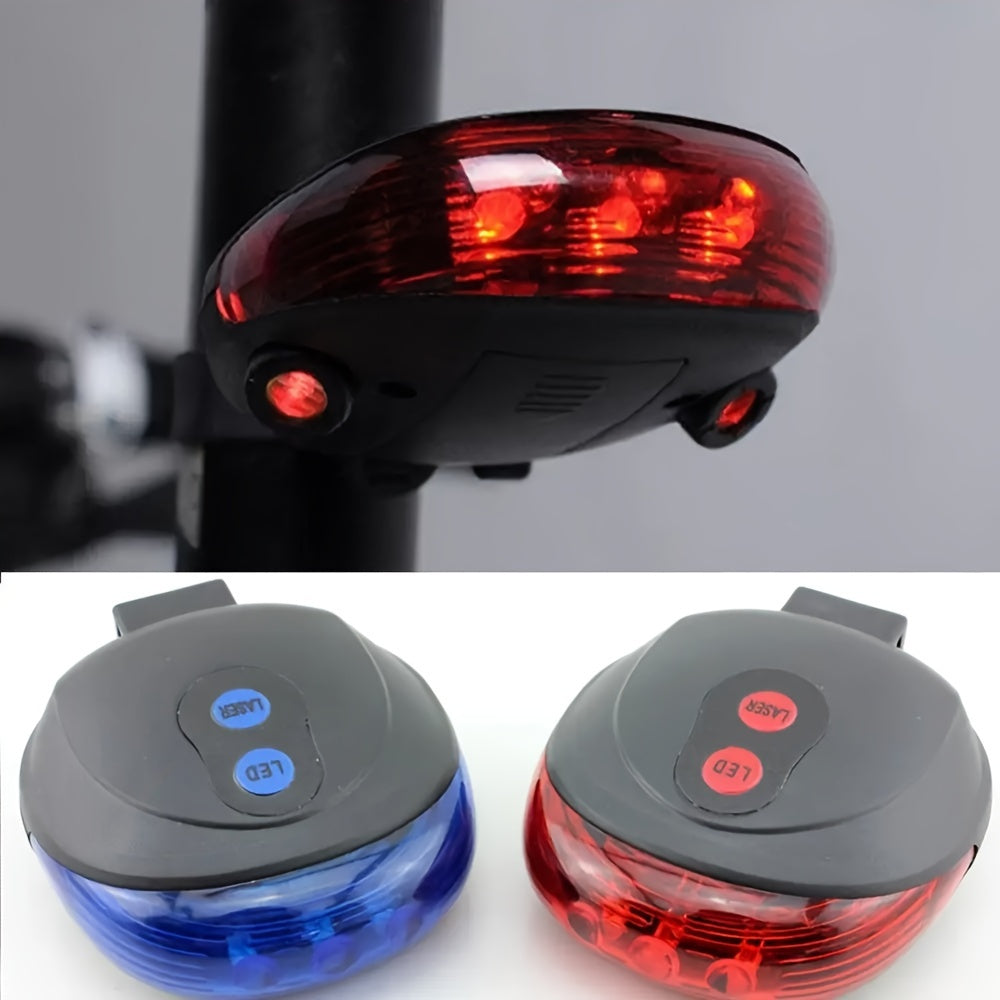 🚴 LED Bicycle Tail Light with 5 LEDs & 2 Laser Beams – Ride Safely, Shine Bright!