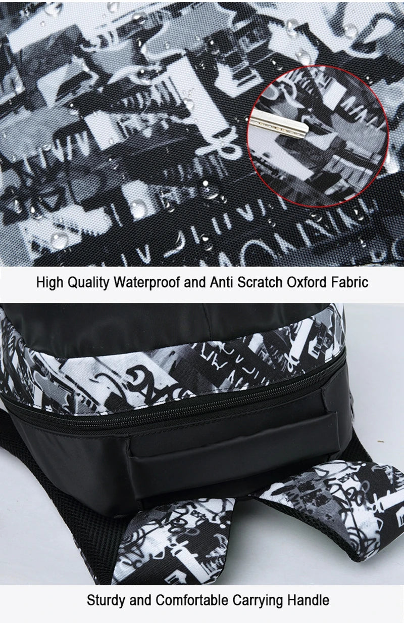 Backpack USB Charge School Bags For Teenager Boys Girls Anti-Theft