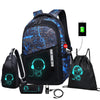 Backpack USB Charge School Bags For Teenager Boys Girls Anti-Theft