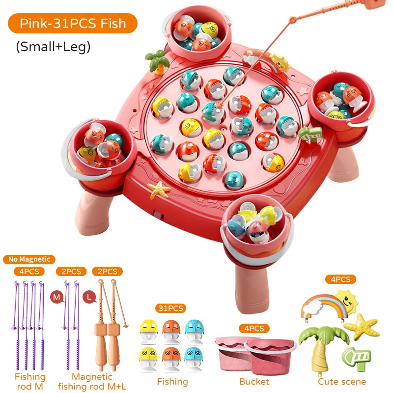 👨‍👩‍👧‍👦 Kids Magnetic Fishing Play for Children Electric Fishing Toy 🎵