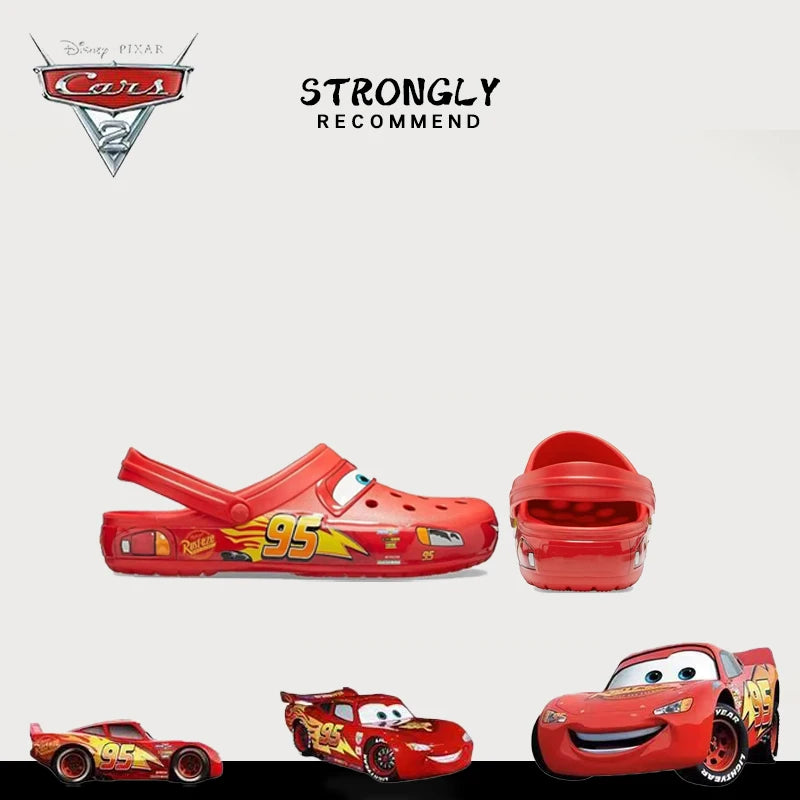Disney Lightning Mcqueen Pixar  Outdoor Beach Slippers Cute Cartoon Anime Pool Anti Slip No95 Car Slippers Shoes Toys