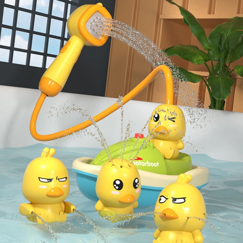 Cute Duck Electric Water Spray Bathroom Toys Baby Bath And Shower Bathtubs I