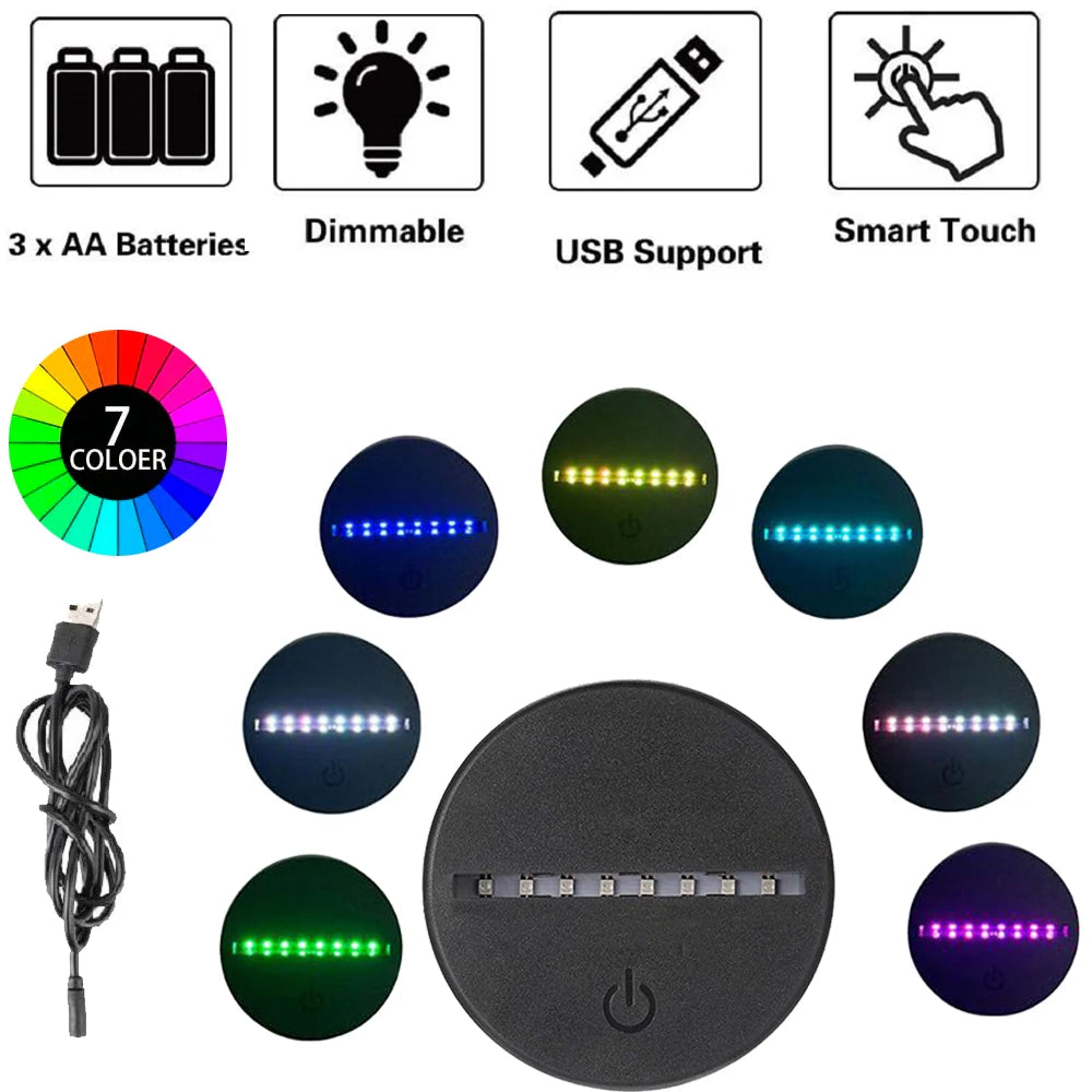 Spiderman 🕸️ 3D Phantom Effect💡 USB-Powered LED Light 🎨 Multiple Color Modes