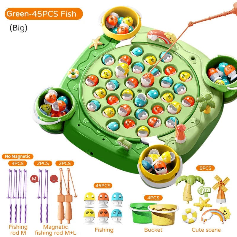 👨‍👩‍👧‍👦 Kids Magnetic Fishing Play for Children Electric Fishing Toy 🎵