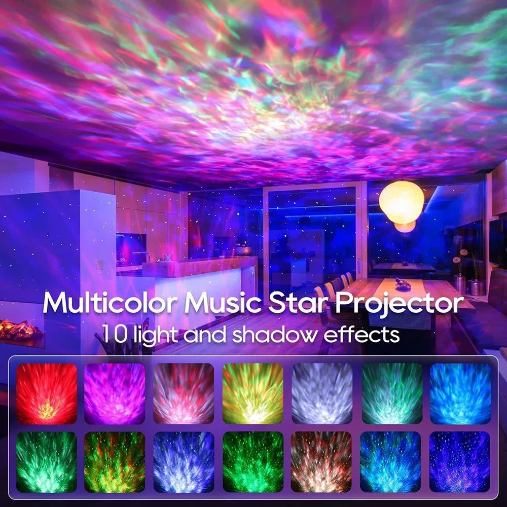 🌌 LED Starry Galaxy Projector Night Light – Bluetooth Music Player 🎶✨