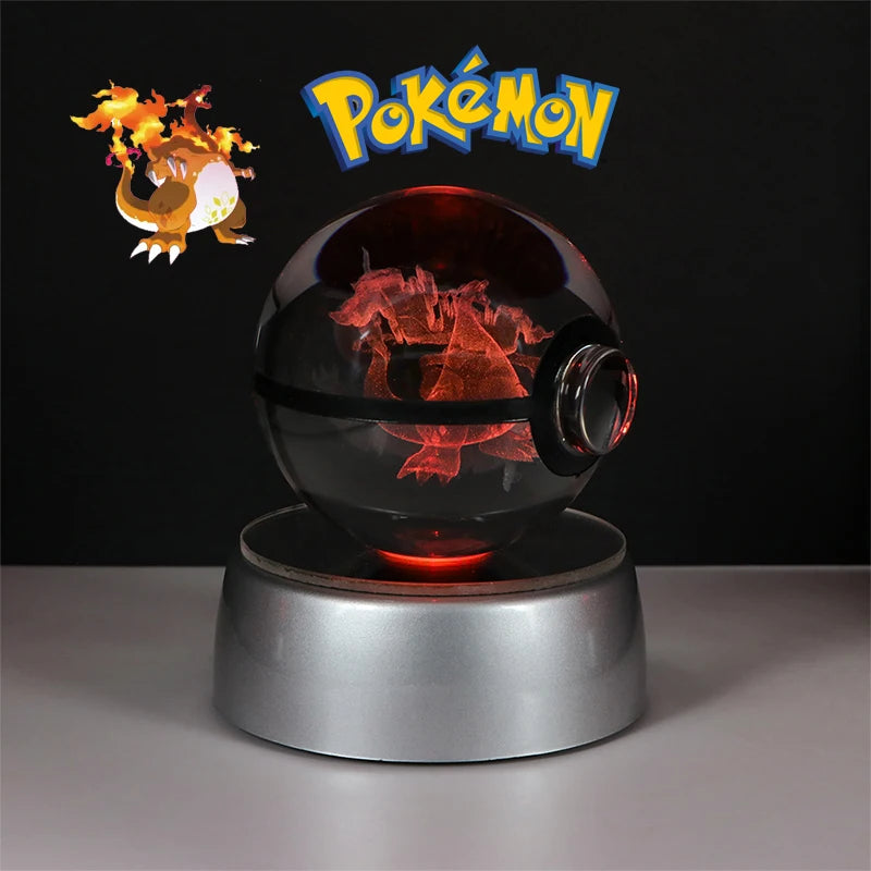 ✨ Pokémon 3D Crystal Ball Figure with LED Light Base 🐾🔮
