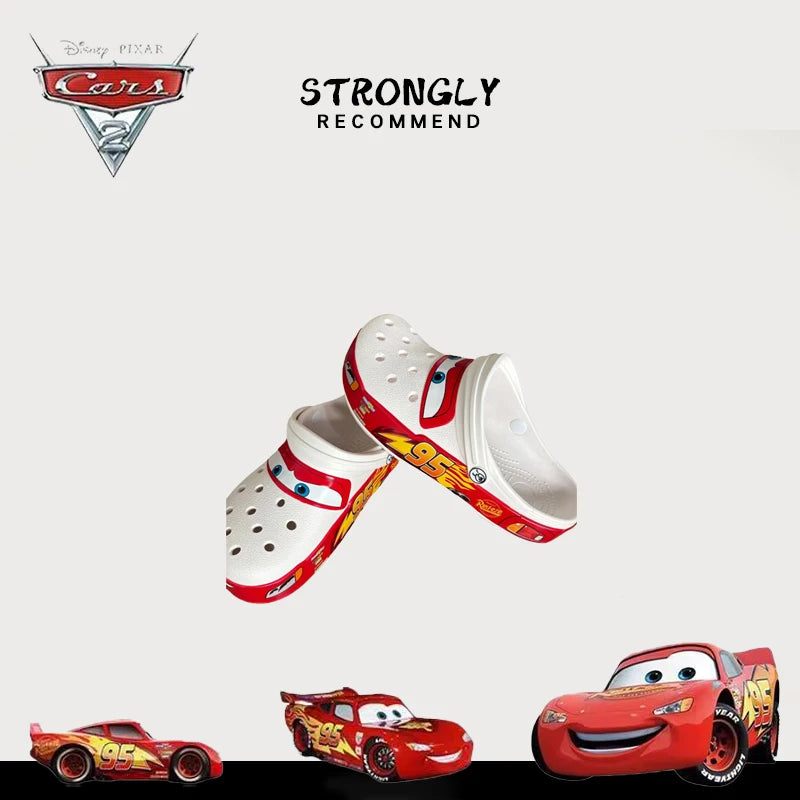 Disney Lightning Mcqueen Pixar  Outdoor Beach Slippers Cute Cartoon Anime Pool Anti Slip No95 Car Slippers Shoes Toys
