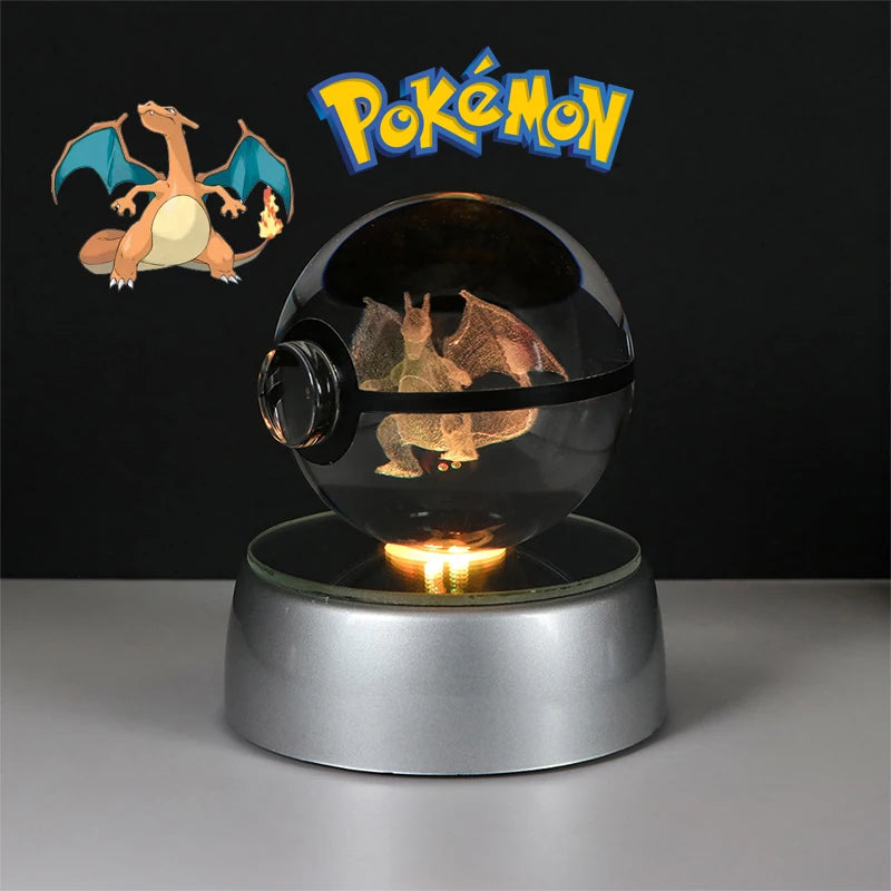 ✨ Pokémon 3D Crystal Ball Figure with LED Light Base 🐾🔮