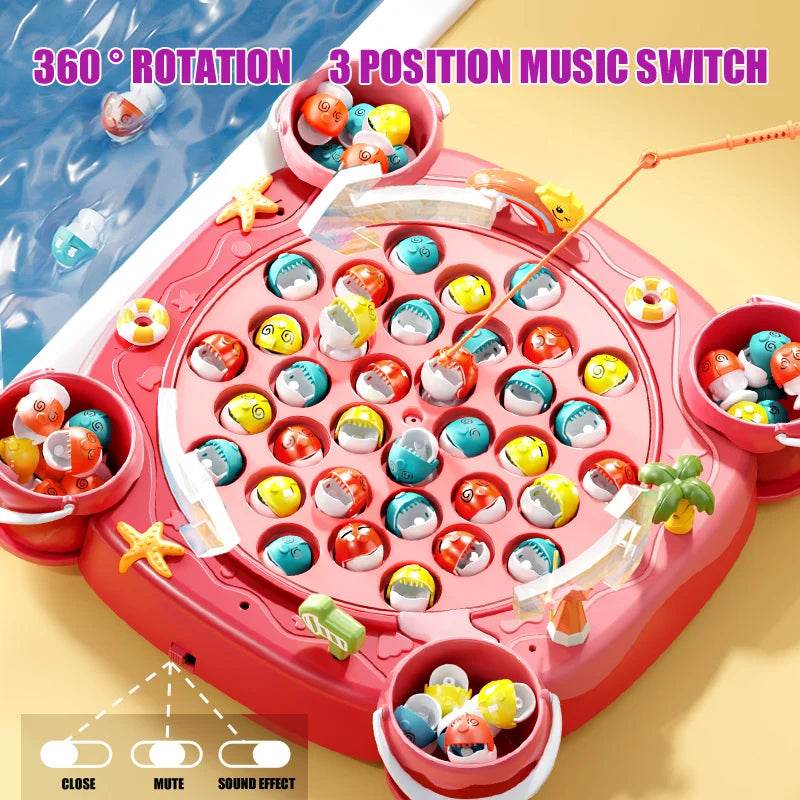 👨‍👩‍👧‍👦 Kids Magnetic Fishing Play for Children Electric Fishing Toy 🎵