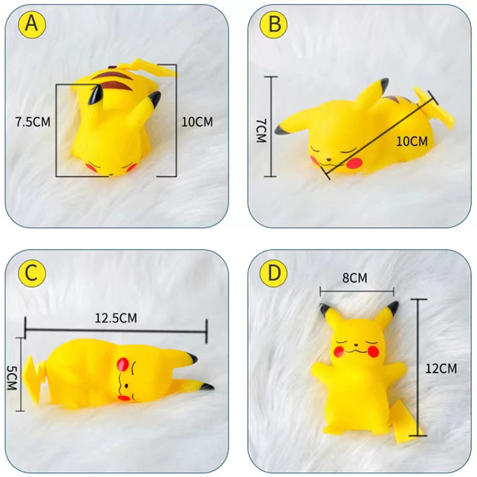 🃏 12cm Pokemon Pikachu Night Light Glowing Pokémon Pikachu Bedside Lamp