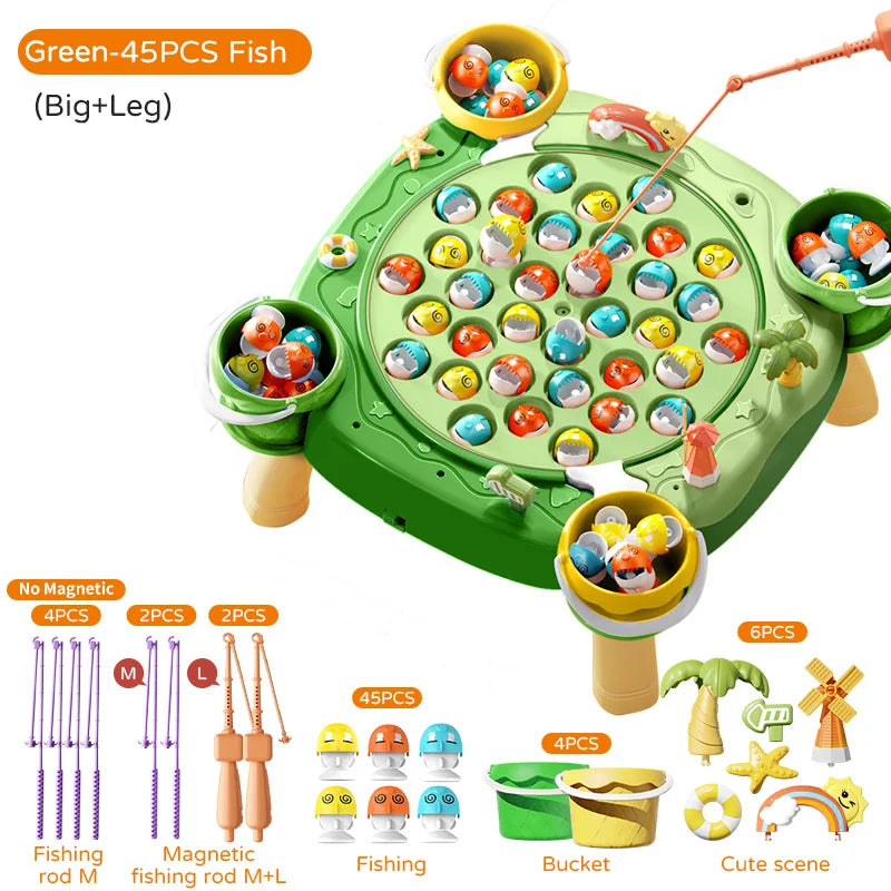 👨‍👩‍👧‍👦 Kids Magnetic Fishing Play for Children Electric Fishing Toy 🎵