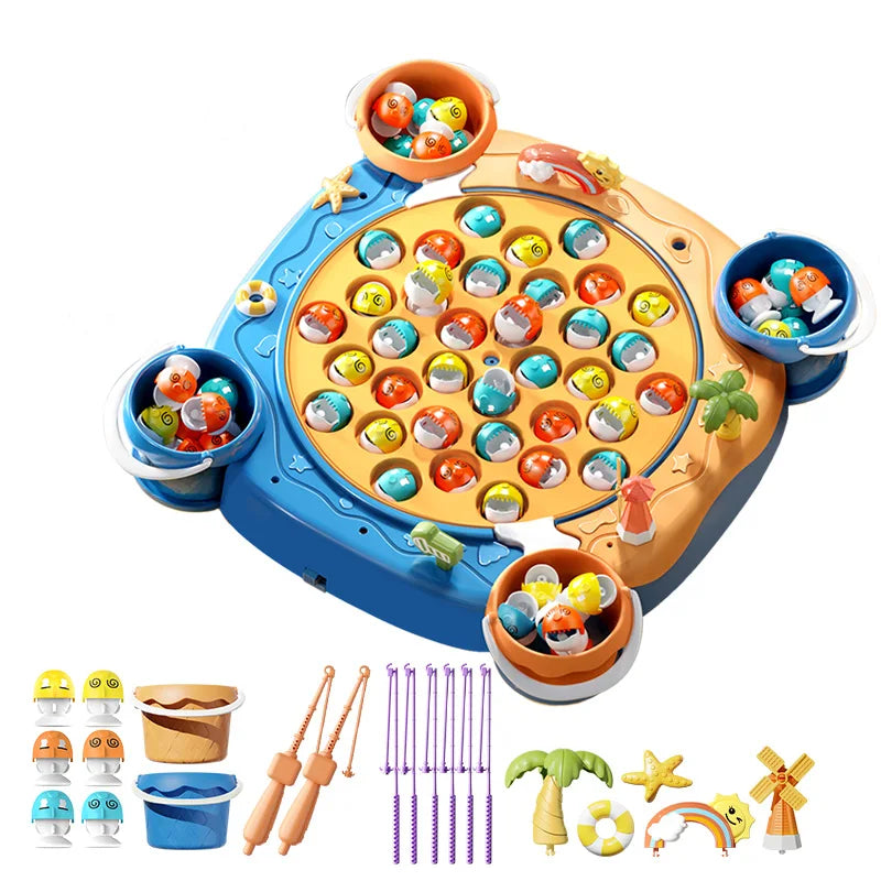 👨‍👩‍👧‍👦 Kids Magnetic Fishing Play for Children Electric Fishing Toy 🎵