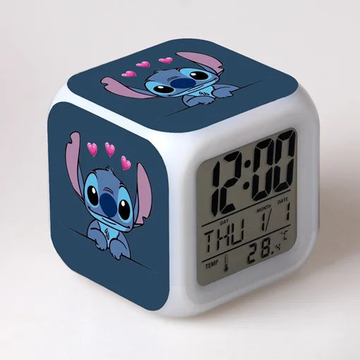 Stitch LED Alarm Clock – Color-Changing Night Light for Lilo & Stitch Fans! 💤