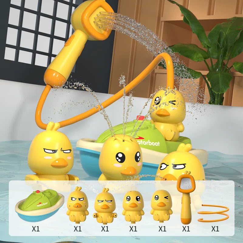 Cute Duck Electric Water Spray Bathroom Toys Baby Bath And Shower Bathtubs I