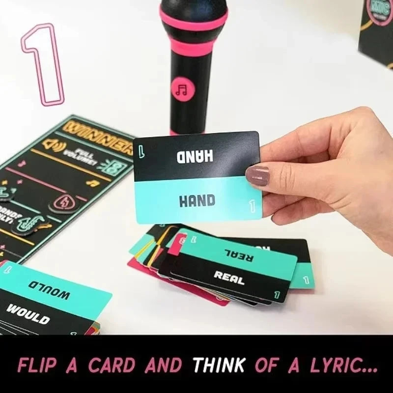 Family Karaoke Game - Grab the Mic Multiplayer with Lyric Cards