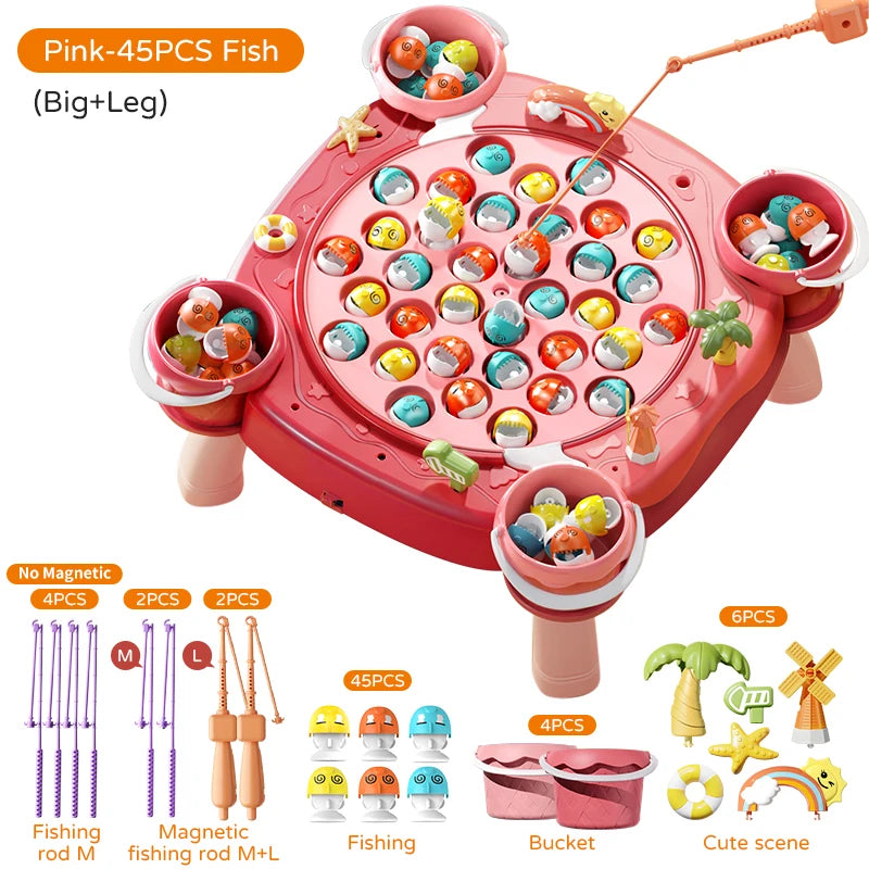 👨‍👩‍👧‍👦 Kids Magnetic Fishing Play for Children Electric Fishing Toy 🎵