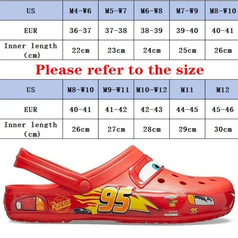 Disney Lightning Mcqueen Pixar  Outdoor Beach Slippers Cute Cartoon Anime Pool Anti Slip No95 Car Slippers Shoes Toys