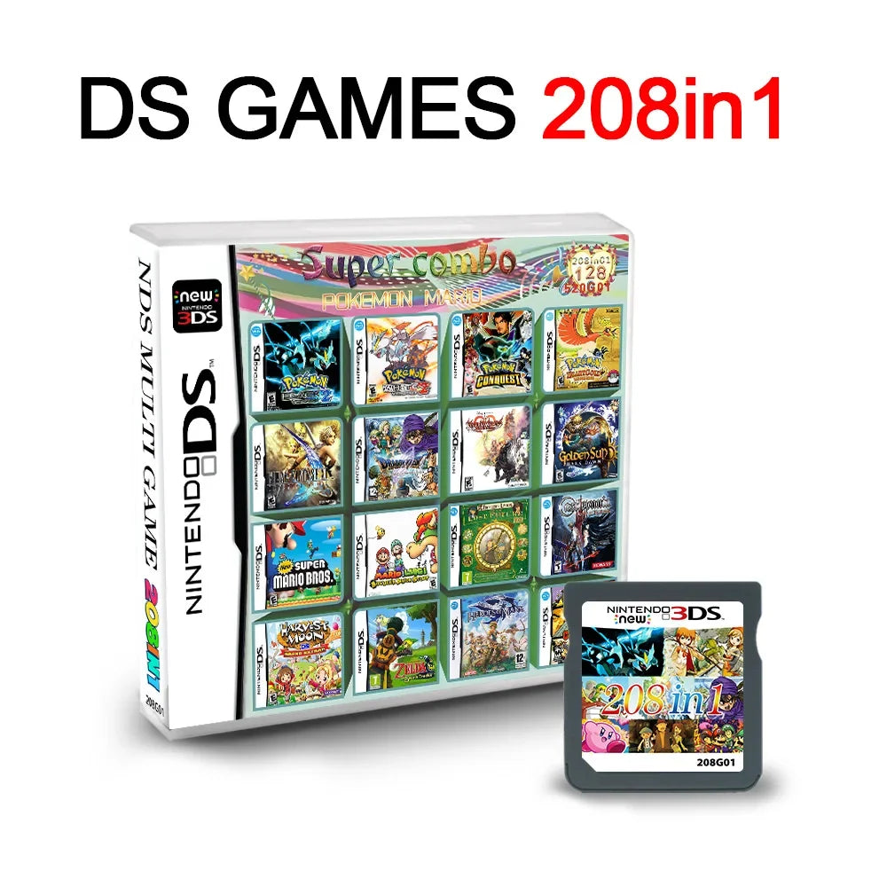 4300in1 NDS Game Cassette Mario DS Handheld Game Console V2 New Edition Classic Games Collection NDS Game Combo Cards Toy Gift