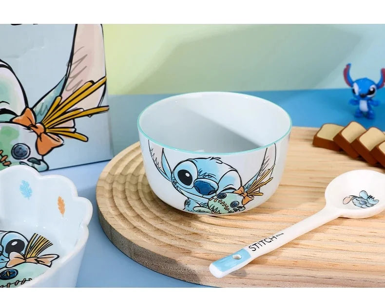 Stitch Dinnerware Set Salad Bowl & Dinner Plates