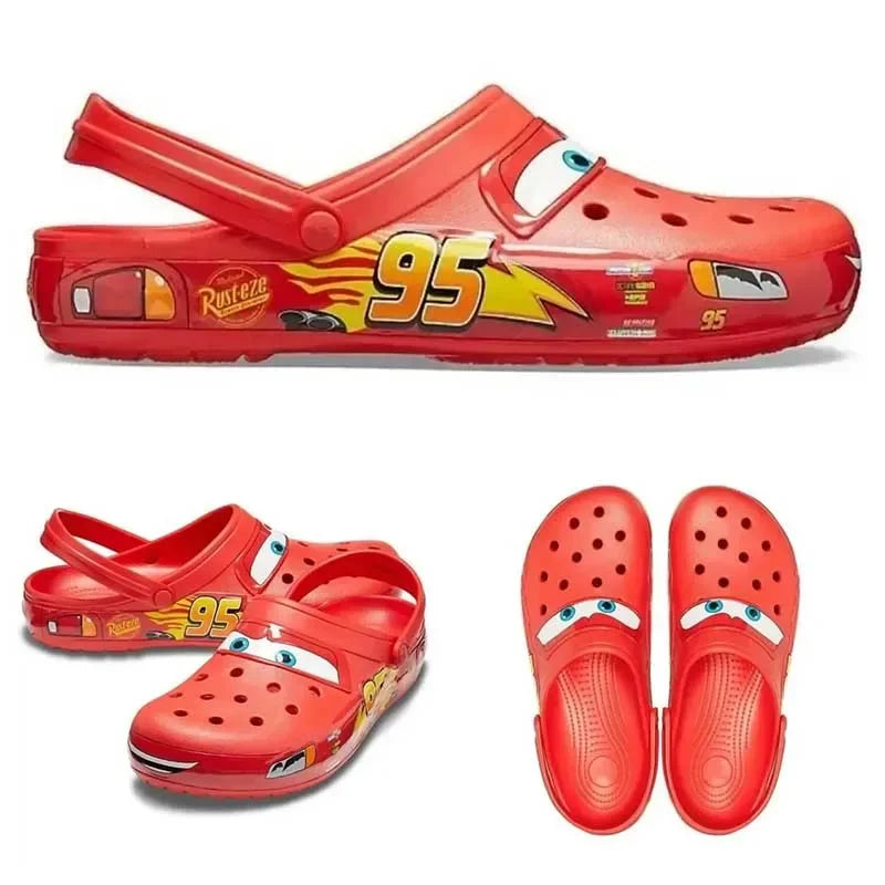 🏎️ Disney McQueen Pixar Cartoon Crocs – Casual Comfort for Little Racers! 🚗💨