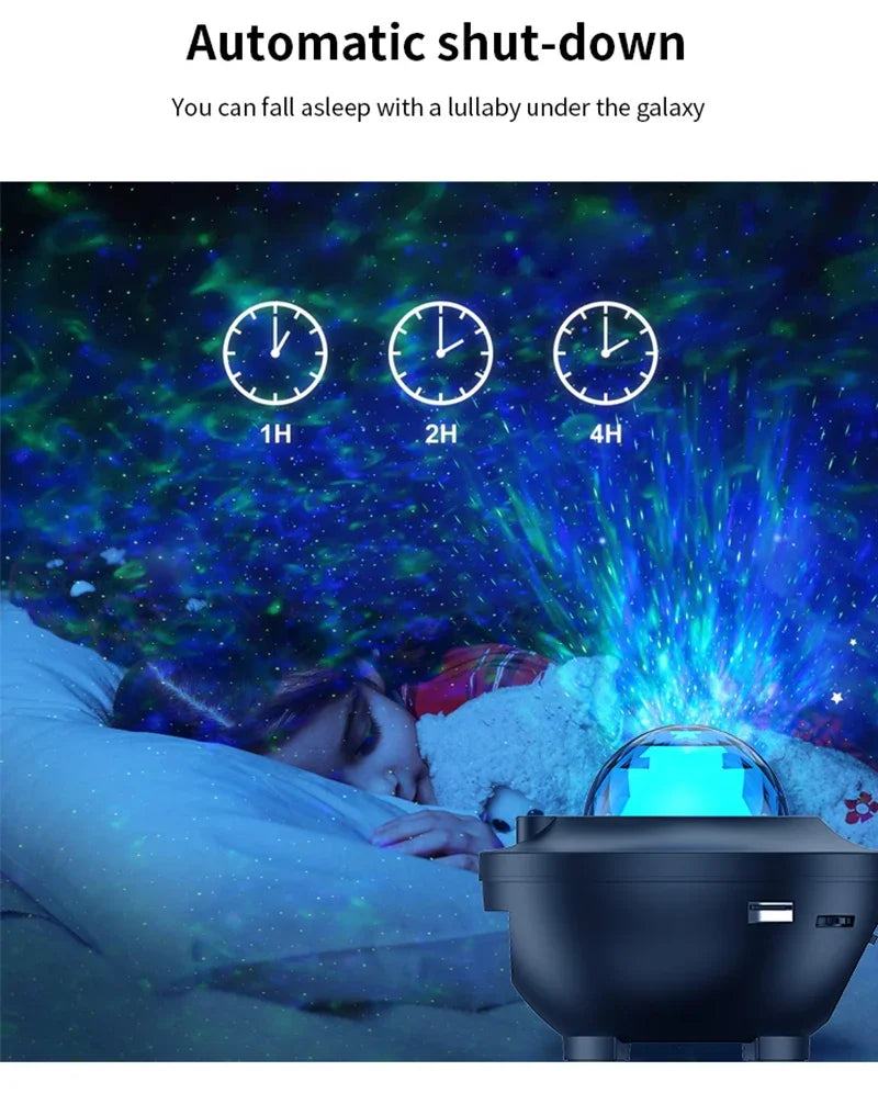 🌌 LED Starry Galaxy Projector Night Light – Bluetooth Music Player 🎶✨