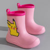 Pikachu Kids Rain Boots Anime EVA Waterproof Non-Slip Water Shoes Rainy Day Light Shoes cartoon Boys Girls rain shoes