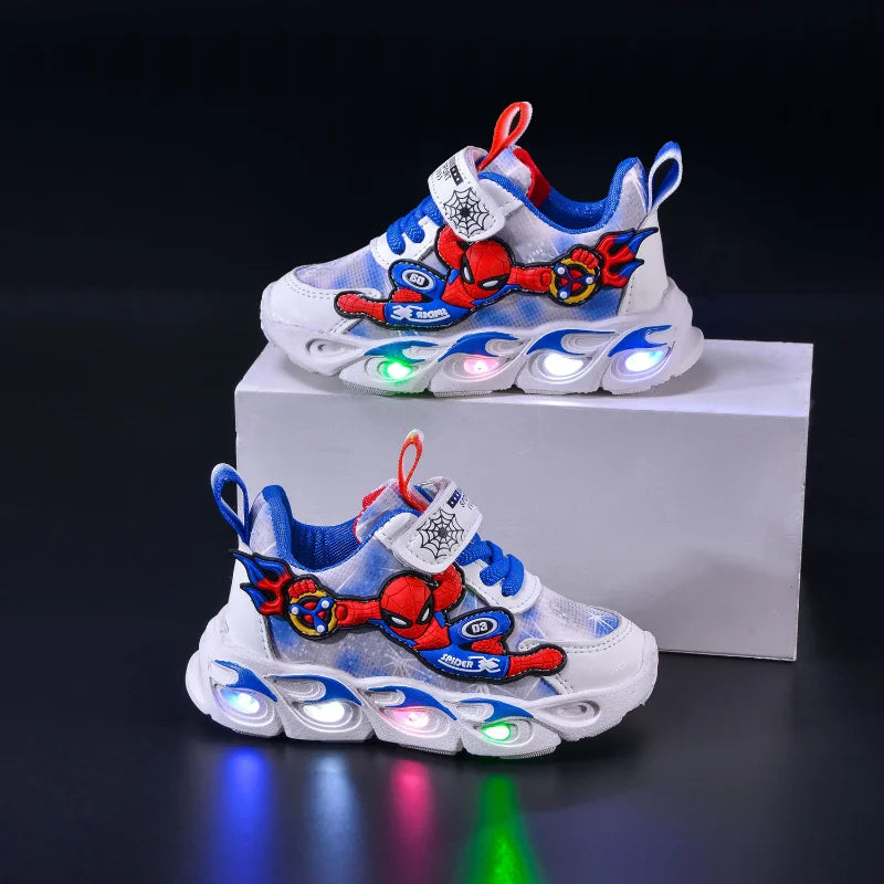 🕷️ Spiderman Baby Boys LED Sneakers – Light-Up Fun for Little Feet! 👶