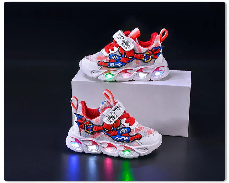 🕷️ Spiderman Baby Boys LED Sneakers – Light-Up Fun for Little Feet! 👶