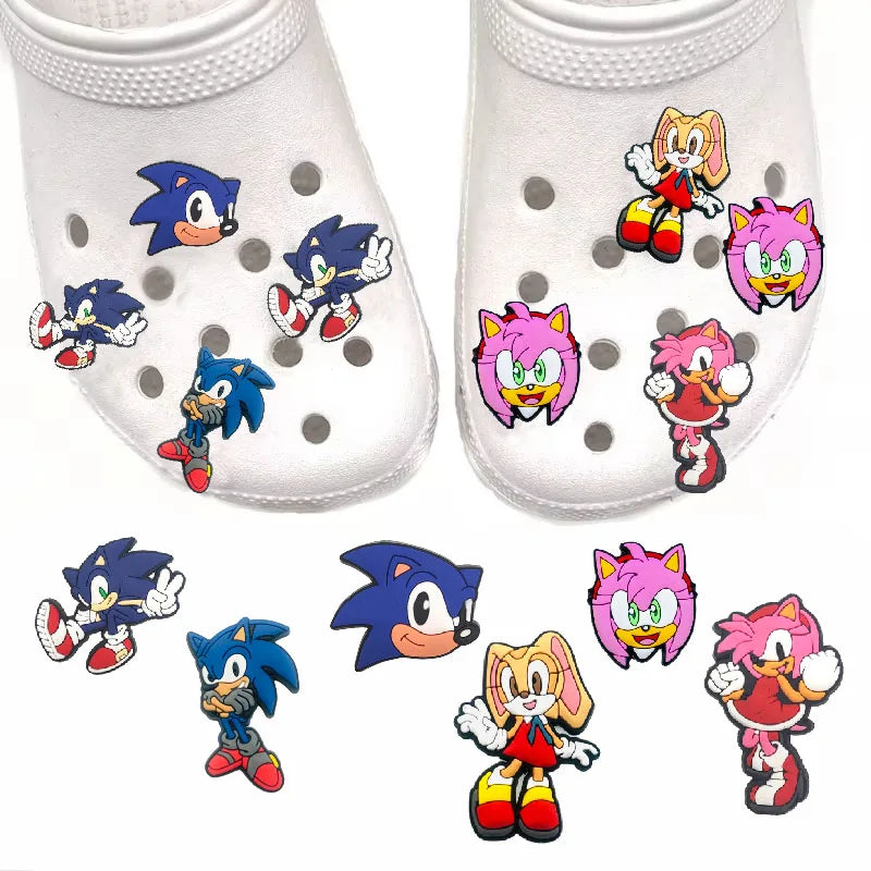 Anime Sonics Charms Shoe Buckle  DIY Cartoon Charm Shoe Decorations Accessories Kids Birthday  Gifts