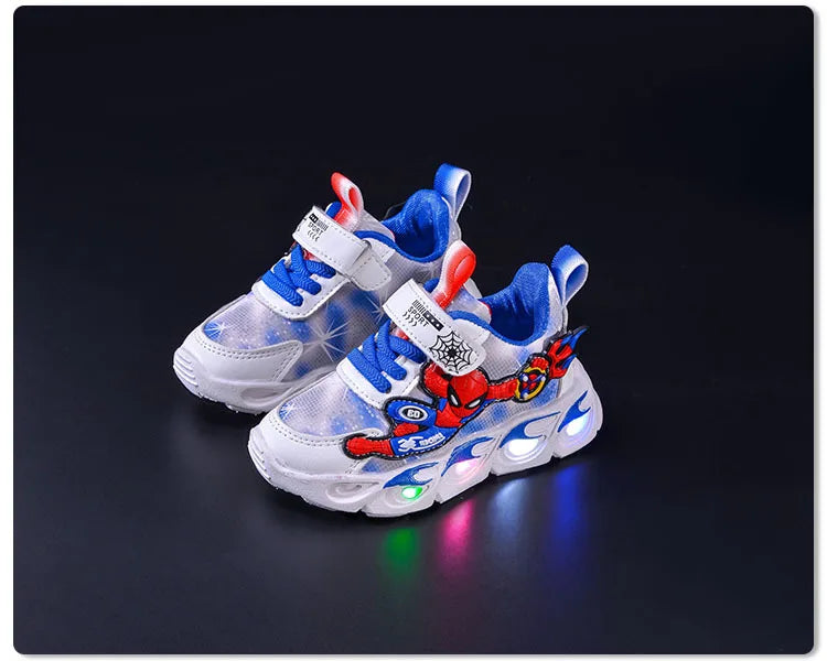 🕷️ Spiderman Baby Boys LED Sneakers – Light-Up Fun for Little Feet! 👶