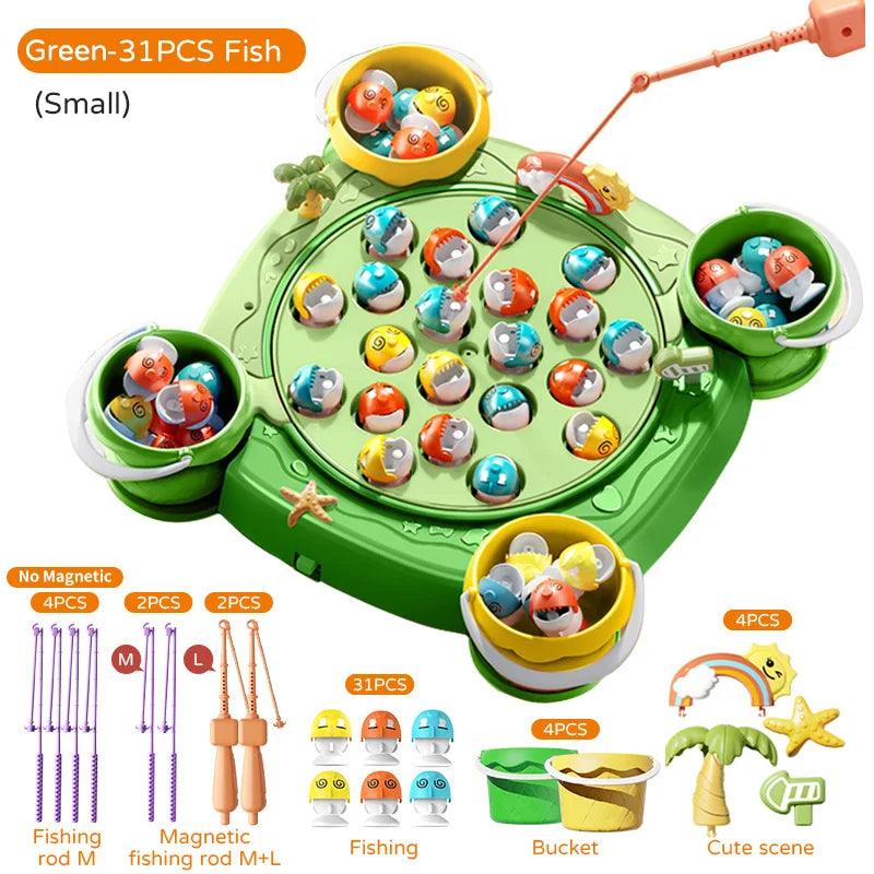 👨‍👩‍👧‍👦 Kids Magnetic Fishing Play for Children Electric Fishing Toy 🎵