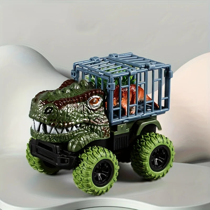 🦖 Pull Back Dinosaur Transport Truck Toy – T-Rex Dino Monster Adventure!