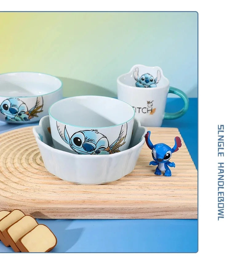 Stitch Dinnerware Set Salad Bowl & Dinner Plates