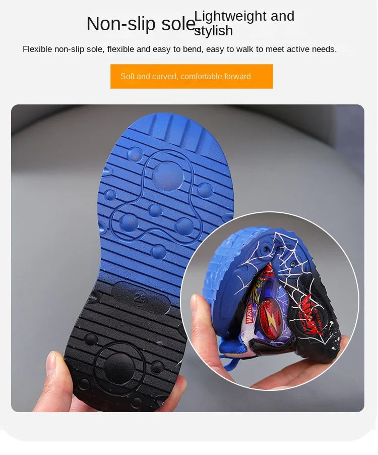 🕷️ Disney Spider-Man LED Sneakers – Light-Up Fun for Little Superheroes! ⚡
