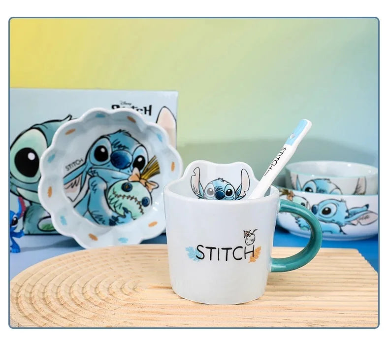 Stitch Dinnerware Set Salad Bowl & Dinner Plates