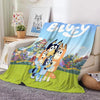 🛏️ Bluey Cartoon Flannel Blanket – Cozy Up with Bluey & Family! 🐶💙
