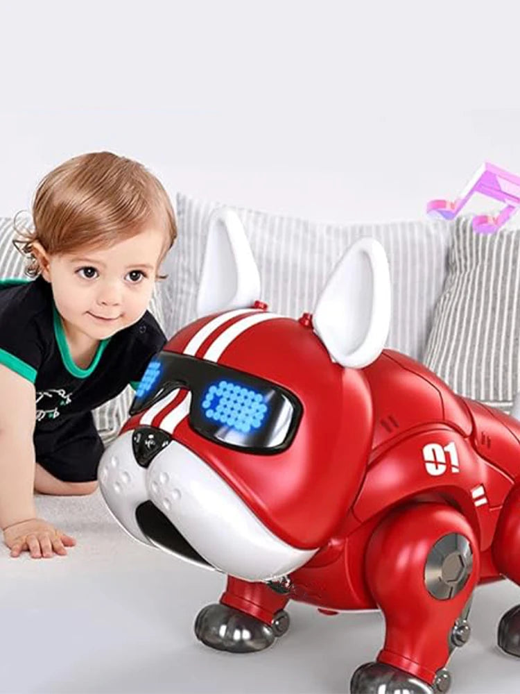 🐶 V01  Bull Dog Violent Dog – Interactive Dog that’s Intelligent & Plays Music Robot Dog Toy 🎶🤖