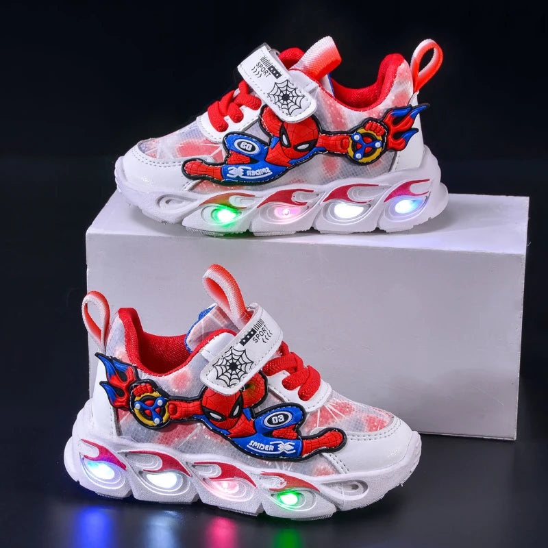 🕷️ Spiderman Baby Boys LED Sneakers – Light-Up Fun for Little Feet! 👶